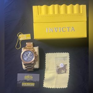 Invicta Aviator Automatic Dial Watch in Gold/Black